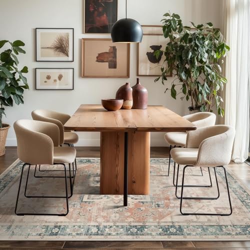 Rugxara 5X7 Washable Area Rug for Living Room, Bedroom,Coral - Image 4