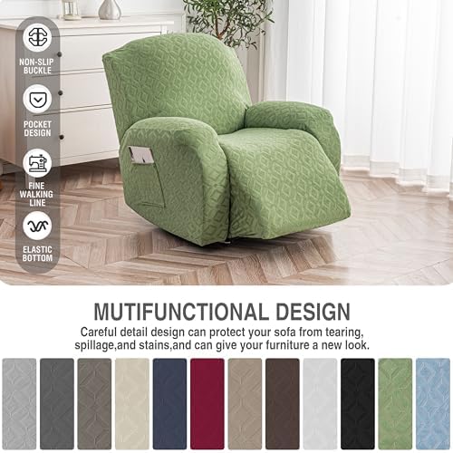 Genina Waterproof Recliner Chair Cover,1 Seat Couch Cover,Matcha Green - Image 7