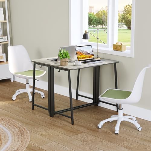 WOHOMO Folding Desk 31.5" Foldable Computer Table for Small Spaces GrayWash - Image 7