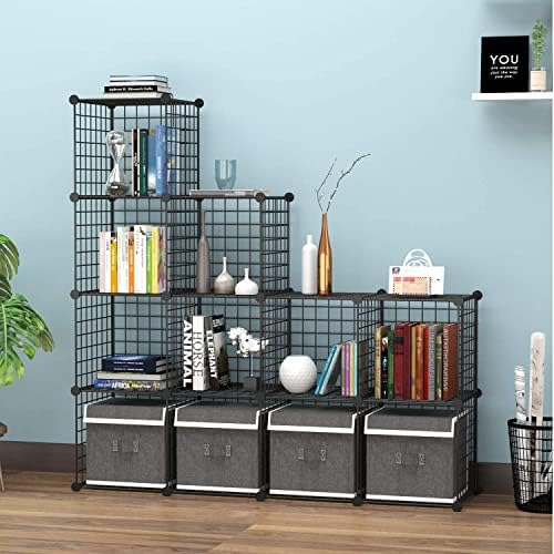C&AHOME Wire Cube Storage, 12-Cube Storage Organizer Metal, C Grids, Black - Image 5