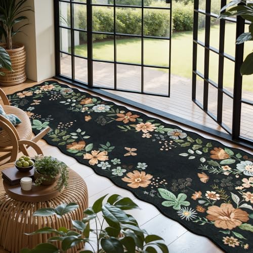 Lahome Floral Runner Rug for Hallways, 2'6''x8' Kitchen Runner Non Slip - Image 2