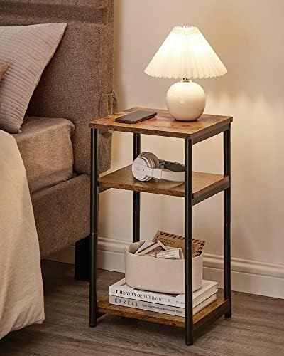 VASAGLE Side Table, Small End Table, Tall Nightstand, Steel Frame - Image 4