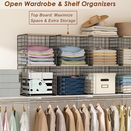 4-Tier Stackable Closet Organizers and Storage, Clothing Cube Shelves - Image 5