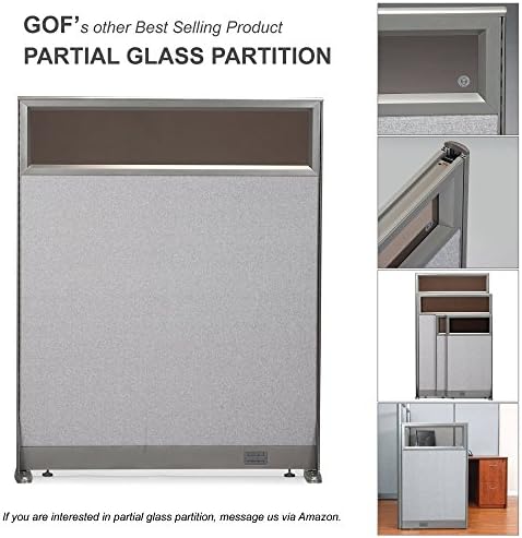 GOF 5ft / 60" H X-Post, Office Partition Connectors: L-Post, T-Post, X-Post, Wall Mount Intended to use Full Fabric or Partial Glass Series, Connector only - Image 7