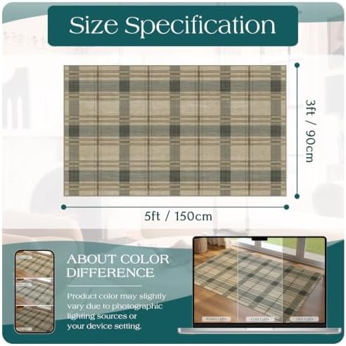 3x5 Buffalo Entry Rug - Washable Indoor Outdoor Mats for Front Door - Image 6