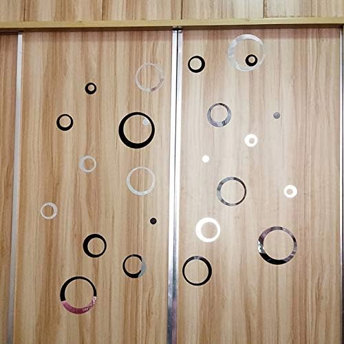24 Pieces Removable Acrylic Mirrors Wall Decal Sticker for Living Room Bedroom Home Decor DIY Circle Wall Decoration Black and Silver - Image 4