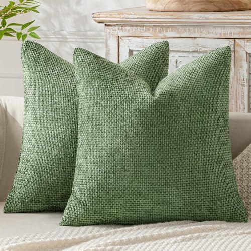 MIULEE Decorative Couch Throw Pillow Covers 18x18 Inch Sage Green 2 Pack by MIULEE