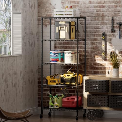 Golpart Shelves Storage Shelf Wire Closet Bathroom Organizers Metal Pantry - Image 7