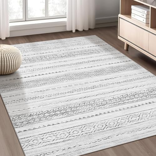 Nakagishi Boho 3x5 Area Rug Living Room Rugs Machine Washable Gray by NakagishiAreaRug