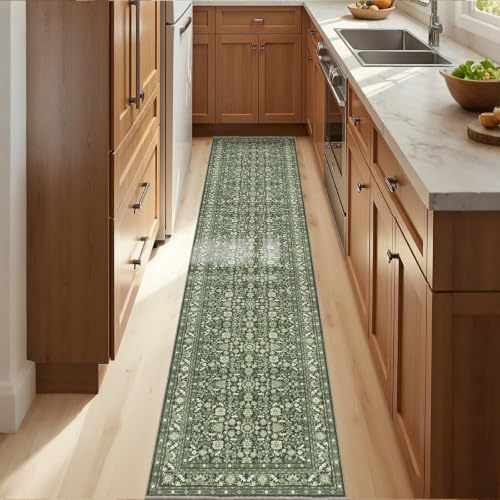 OPPODREAM Vintage Dark Green Area Rugs 2x12, Washable Rug for Living Room by OPPODREAM