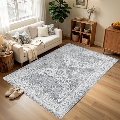 5x8 Area Rugs, Washable Non-Slip Low Pile Rugs for Living Room - Image 5