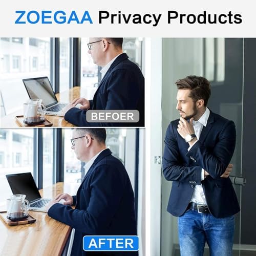 ZOEGAA 14 Inch Laptop Privacy Screen Filter, Compatible with HP Dell Acer Asus Samsung Lenovo Thinkpad, for Removable 16:9 Widescreen Display Laptop Privacy Screen 14 inch and Anti-Glare Protector - Image 4
