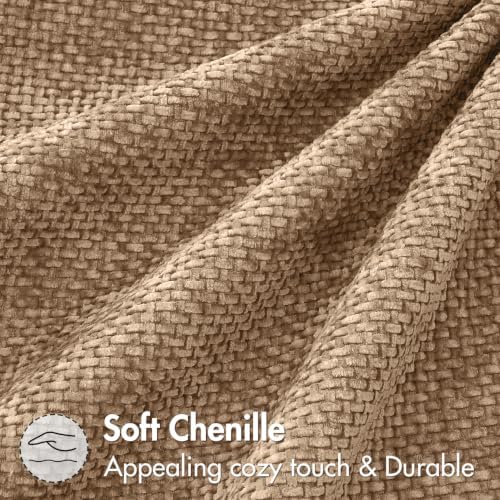 MIULEE Decorative Couch Throw Pillow Covers 18x18 Inch Khaki Camel 2 Pack - Image 3