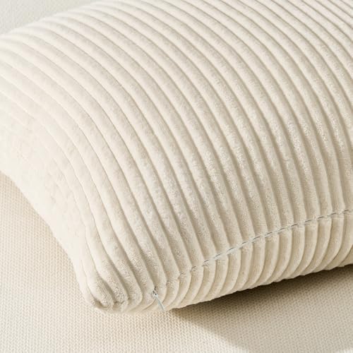 Topfinel Decorative Beige Throw Pillow Covers Cushion Cases, Set of 4 Soft Velvet Modern Double-Sided Designs, Natural Home Decor, Pillow Inserts Not Included (26x26 inch) - Image 2