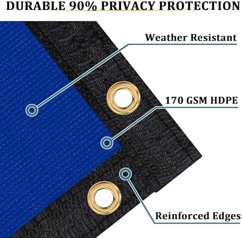 Shade&Beyond 6' X 50' Fence Privacy Screen Heavy Duty 170 GSM Fencing Mesh Shade Net Cover for Wall Garden Back Yard Outdoor Home Decoration, Blue - Image 2