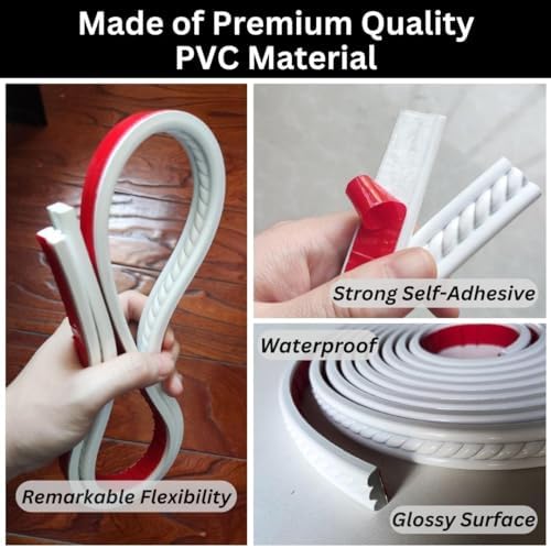 Peel and Stick Molding Trim Self Adhesive Flexible Wall Trim Crown Molding 3d Strip for Tile Wood Wall Panels Picture Mirror Frame Border Edge Corner Ceiling Wallpaper Moulding Decor Trim (120 inches) - Image 4