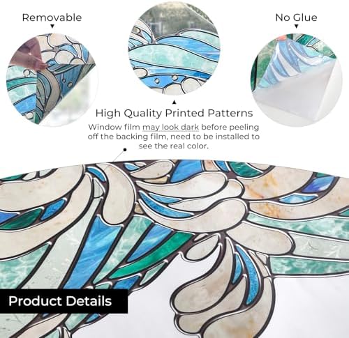 ADD.HERES Stained Glass Window Film, Window Film Decorative, 17.5 x 39.37in - Image 5