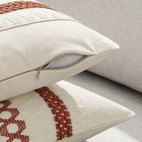 MIULEE Set of 2 Fall Rust Decorative Lumbar Pillow Covers 12x20 - Image 5