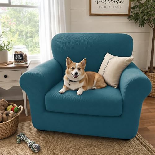 XINEAGE 2-Piece Stretch Armchair Sofa Cover, Washable Couch Covers for Dog - Image 3