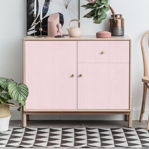 Pink Grasscloth Peel and Stick Wallpaper Texture Contact Paper A Set of 15.7" X 300" Self-Adhesive Linen Removable Wallpaper Cabinets Counter Top Liners - Image 2