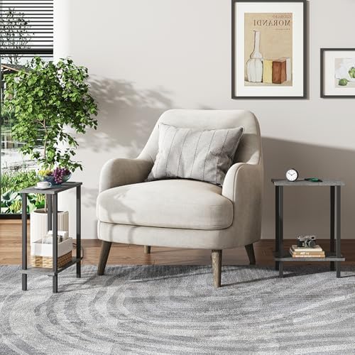 TUTOTAK Narrow Side Table, 2-Tier Small End Table for Couch - Image 7