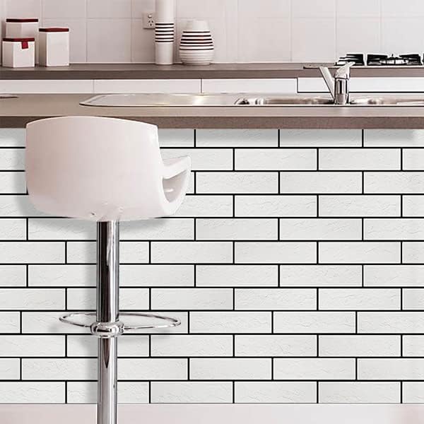 100 Old Town White Faux Brick Wall Tiles, 3D Thin Brick Veneers for Bedroom, Bathroom, Kitchen, Fireplace and Fence Wall Panels (14.2 sq ft) - Image 7