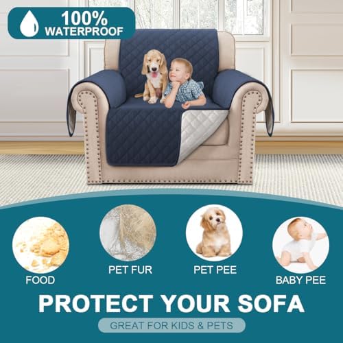 Turquoize 100% Waterproof Chair Covers Couch Covers for Dogs, Chair 23" - Image 2