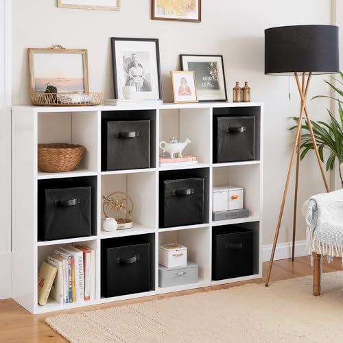 Cupic Cupid 6-Pack 11x11 Cube Storage Organizer, Collapsible Bins, Black - Image 4
