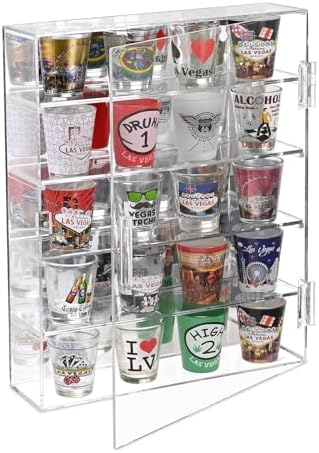 Ikee Design Mirror Back Acrylic Wall-Mountable Display Case with 4 Shelves by IkeeDesign