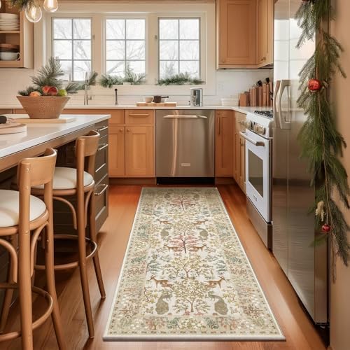 Runner Rugs Washable Kitchen Runner: 2'6"x8' Hallway Runner Rug Stain Resistant Non Slip Low Pile Soft Carpet Runners Rug for Bedroom Hallways Entryway Indoor Beside Bathroom Laundry Room - Image 2
