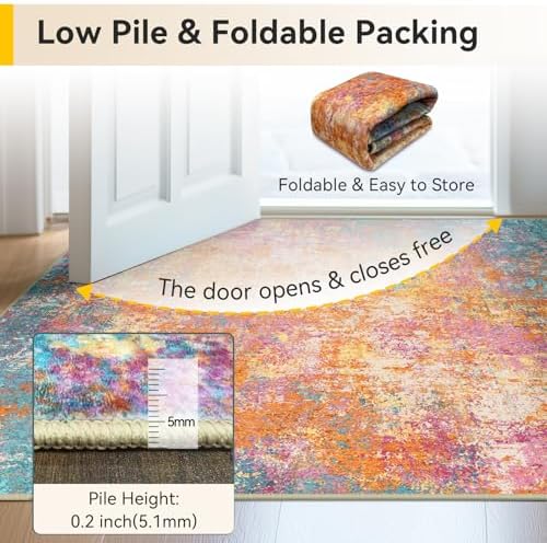 RELEANY Washable Square 8'x8' Area Rug for Living Room Starlight - Image 4
