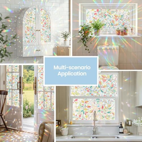 ADD.HERES Rainbow Window Privacy Film, Stained Glass Cling, 17.5" x 78.7" - Image 2