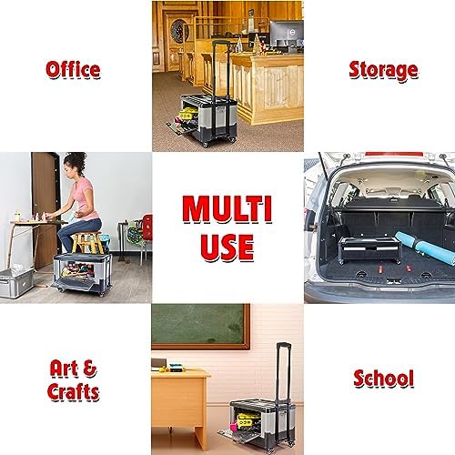 dbest Products Quik Cart Extended Collapsible Rolling Crate - Gray & Black - Image 6