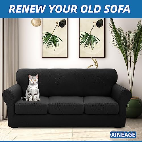 XINEAGE 3-Piece Stretch X-Large Sofa Cover, Washable Couch Covers for Dog - Image 4