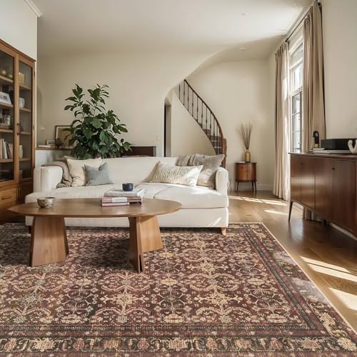 Rugxara Red 6x9 Area Rugs Washable Rug for Living Room Dining Room Bedroom - Image 2