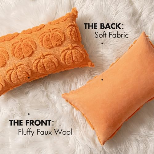 MIULEE Fall Pillow Covers Pumpkin Fall Decor Lumbar 12x20 Orange - Image 6