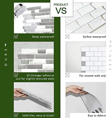 STICKGOO Peel and Stick Wall Tile Self-Adhesive Backsplash Thicker Design - Image 3