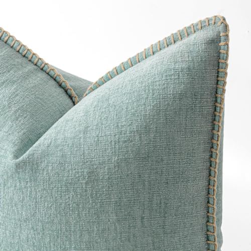 MIULEE Decorative Couch Throw Pillow Covers 20x20 Inch Coastal Light Blue - Image 2