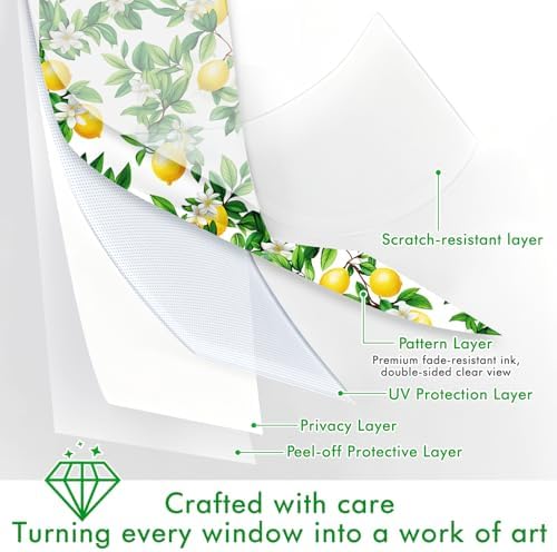 SOMWISE Frosted Window Privacy Film, Decorative Sun Heat Blocking, Anti UV - Image 2