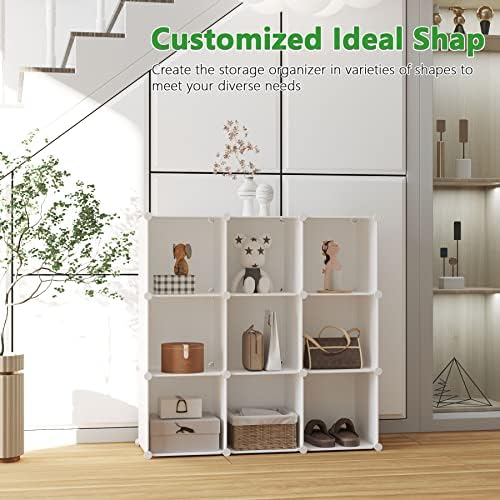 C&AHOME Cube Storage Organizer, 9-Cube Bookcase, Closet Cabinet Milky - Image 5