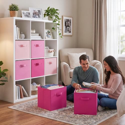 GRANNY SAYS 13x13 Cube Storage Bins, Pink Gradient, 6-Pack - Image 3