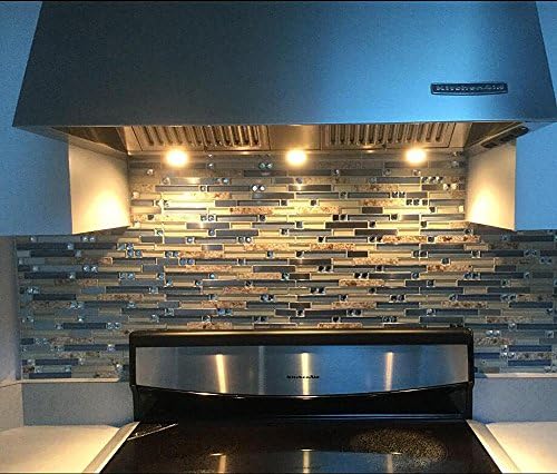 Blujellyfish Beach Style Tile Real Seashell Inside Blue Cream White Brushed Steel Art Mosaic Kitchen Backsplash Bath Decor (Pack of 5 Sheets) - Image 5