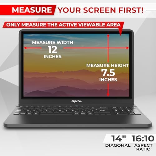 SightPro Magnetic Laptop Privacy Screen 14 Inch 16:10 - Patented Removable Laptop Privacy Filter Shield and Protector (Pack of 2) - Image 2
