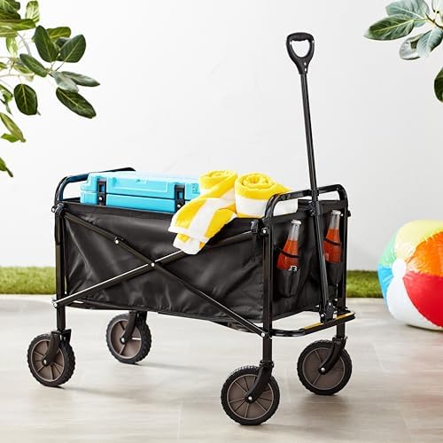 Amazon Basics Collapsible Heavy Duty Utility Wagon for Outdoor Sports, Camping, Garden, and Shopping, 265 Pounds Capacity, 27.6 x 40.9 x 20 inches, Black - Image 6