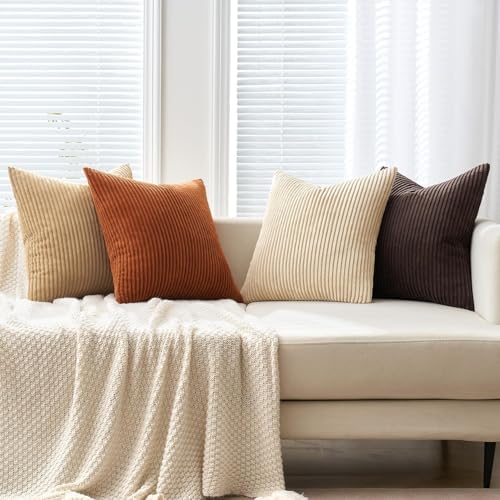 MIULEE Fall Decorative Throw Pillow Covers Chocolate Brown Rust 20x20 - Image 5