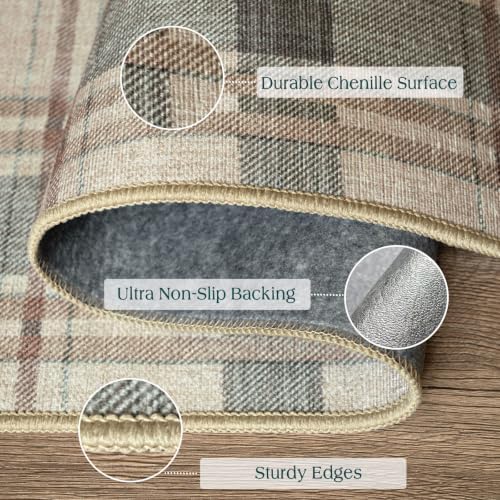Plaid Outdoor Rug - 28"x43" Front Door Mat Indoor Outside Entrance - Image 3