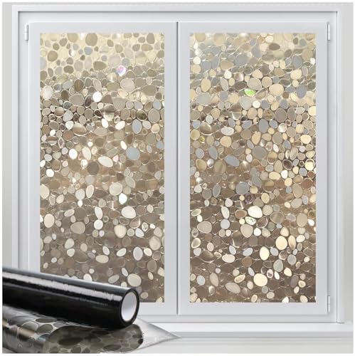 rabbitgoo Rainbow Window Privacy Film Decorative, Brown 35.4" x 118.1" by rabbitgoo