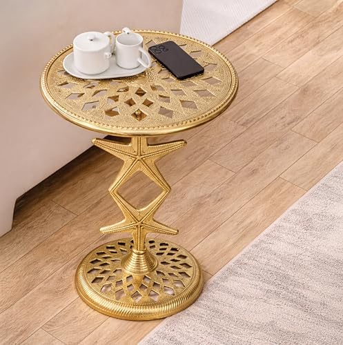 End Table Gold Star Round Metal End Table, 15x19 - Image 5