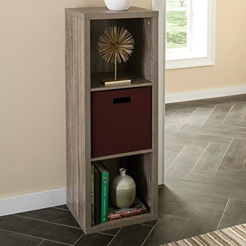 ClosetMaid 3 Cube Storage Shelf Organizer Bookshelf with Back Panel, Easy Assembly, Wood, Weathered Gray - Image 2