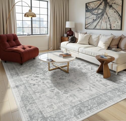 Rugxara 8x10 Area Rugs,Large Rugs for Living Room(Grey White) - Image 4